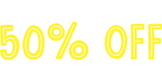 Wrap up a great deal with 50% OFF your first monthly payment.