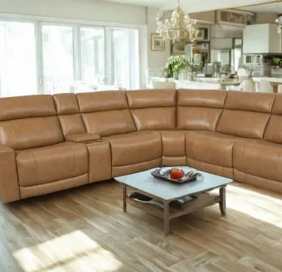 Madrid Canyon Leather Reclining Sectional