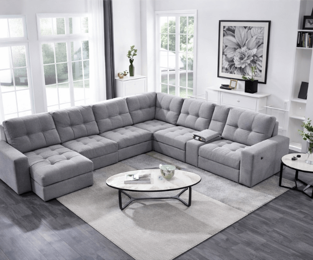 Power Slider Sectional - Granite